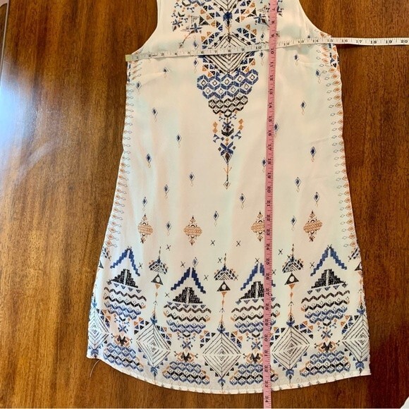 Ecote Sleeveless Aztec Boho Print Trapeze Frock Dress Small - Picture 12 of 14